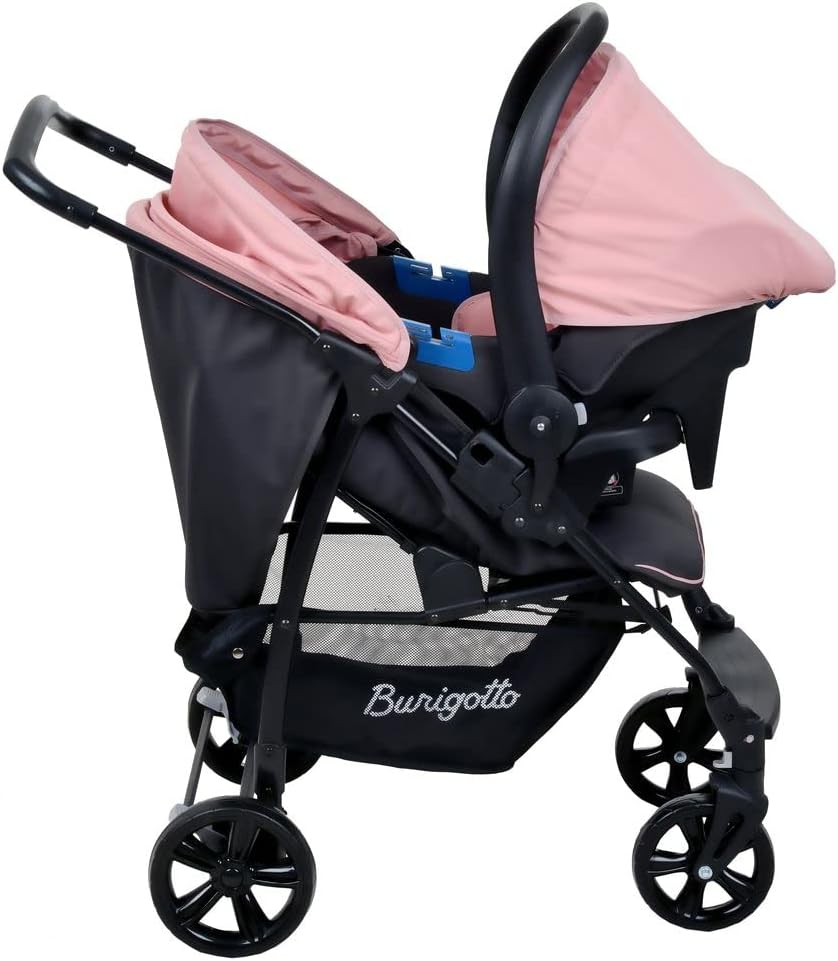 Carrinho de bebê com bebê conforto - Burigotto Carrinho de Bebê com Bebê Conforto Ecco, Rosa 2
